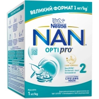 Дитяча суміш Nestle NAN 2 Optipro з 5 олігосахаридами та L. Reuteri від 6 місяців 1 кг (1000075)