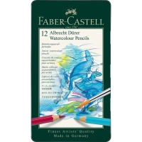 Олівці кольорові Faber-Castell Albrecht Drer акварельні , 12 кольорів в металевій коробці, (117512) (15437)