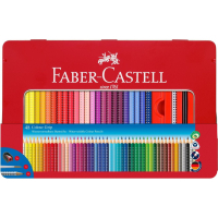 Олівці кольорові Faber-Castell Grip, акварельні, 48 кольорів в металевій коробці з аксесуарами 112448 (26536)