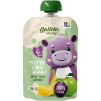 Дитяче пюре Galicia Baby яблучно-сливово-бананове 90 г (4820209564464)