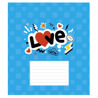 Зошит Школярик Love 12 аркушів лінія (012-3364L)