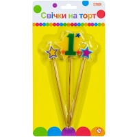 Свічка Maxi Stars "1" висотою 4,5 см, 3 шт. (MX620080-1)