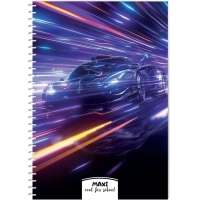 Блокнот Maxi А5, пластикова обкладинка, спіраль, 60 арк., клітинка (MX21213-14)