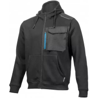 Кофта робоча Hoegert THEO HT5K903-M з капюшоном 65% бавовна/35% поліестер чорна, M (50) (HT5K903-M)