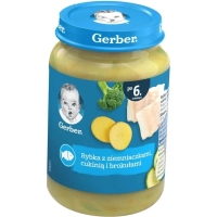 Дитяче пюре Gerber Риба з картоплею, цукіні та броколі з 6 місяців 190 г (1227382)