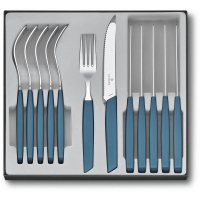 Набір столових приборів Victorinox Swiss Modern Table Set 12 шт Tomato Blue (6.9096.11W2.12)