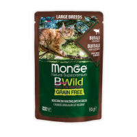 Вологий корм для кішок Monge BWild Cat Free Wet з м'яса буйвола та овочами 85 г (8009470012751)