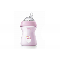 Пляшечка для годування Chicco Natural Feeling силікон середній потік 250мл рожева (81323.10)