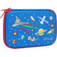 Пенал Cool For School з тисненням 1 відділення Блакитний (QT-5661-Blue)