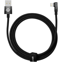Дата кабель USB 2.0 AM to Lightning 2.0m 2.4A 90° corner black Baseus (CAVP000101)