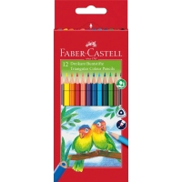 Олівці кольорові Faber-Castell тригранні, 12 кольорів + стругачка (120523) (21614)