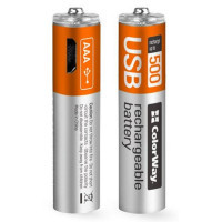 Акумулятор ColorWay AAA USB-micro 400 mAh * 2 (CW-UBAAA-01)