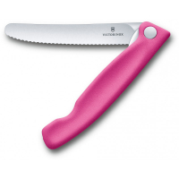 Кухонний ніж Victorinox SwissClassic Foldable Paring 11 см Serrated Pink (6.7836.F5B)