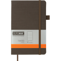 Книга записна Buromax Tweed 125x195 мм 96 аркушів в лінію обкладинка зі штучної шкіри Сіра (BM.291263-09)