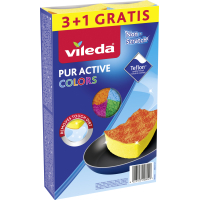 Губки кухонні Vileda Pur Active Colors для тефлону 4 шт. (4023103208049)