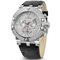 Наручний годинник Seculus 4490.2.503 white, ss stones, black leather