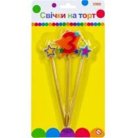 Свічка Maxi Stars "3" висотою 4,5 см, 3 шт. (MX620080-3)