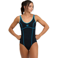 Купальник Arena Tania Clip Back Swimsuit One P 005974-580 чорний, блакитний 44 (3468336866429)
