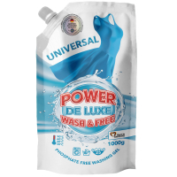 Набір побутової хімії Power De Luxe Гель для прання Універсальний 1000 г + Pro Wash Рідке крем-мило Молоко та мед 460 г (4262396147950)