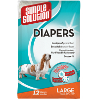 Підгузки для тварин Simple Solution Disposable Diapers Large для собак великих порід 12 шт (0010279105856)