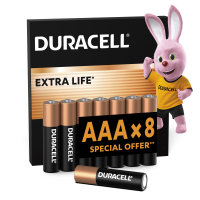 Батарейка Duracell AAA лужні 8 шт. в упаковці (5000394203341 / 81480364)