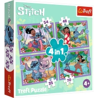 Пазл Trefl Lilo&Stitch Шалений день4 in 1 (35, 48, 54, 70) елемента (5900511346336)