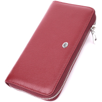 Гаманець ST Leather З натуральної шкіри Бордовий (22560)