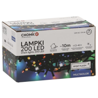 Гірлянда Chomik 200 LED 10 м, мультиколор, ефект блиску, IP44, від мережі (5900779879492)