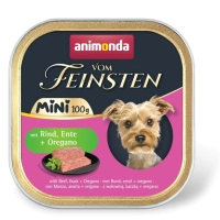 Консерви для собак Animonda Vom Feinsten Mini для малих порід з яловичиною, качкою + орегано 100 г (4017721823616)