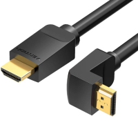 Кабель мультимедійний HDMI M to HDMI M 2.0m V2.0 4K60Hz 90° corner PVC black Vention (AAQBH)
