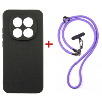 Чохол до мобільного телефона Dengos Case + Cross-body Strap Xiaomi Redmi Note 15 Pro 5G Black+Purple (DG-KM-CCRB-42)
