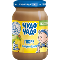 Дитяче пюре Чудо-Чадо Яблуко і банан без цукру з 6 місяців 170 г (4820016253353)