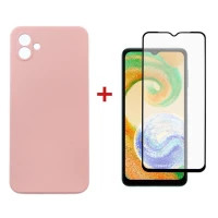 Чохол до мобільного телефона Dengos Samsung Galaxy A04e Case + Glass (Pink) (DG-KM-76)
