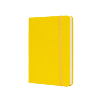 Книга записна Optima А6 NAMIB, тверда обкладинка, гумка, білий блок лінія, жовтий (O20387-05)