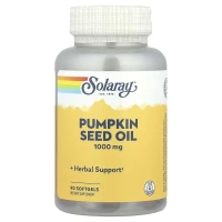 Вітамінно-мінеральний комплекс Solaray Олія насіння гарбуза, 1000 мг, Pumpkin Seed Oil, 90 гелевих капсул (SOR-10727)
