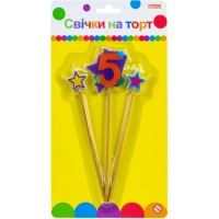 Свічка Maxi Stars "5" висотою 4,5 см, 3 шт. (MX620080-5)