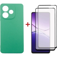 Чохол до мобільного телефона Dengos Oppo A5 Pro Case Soft + 2 Glass (Mint) (DG-CTG2P-25)