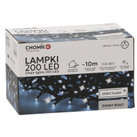 Гірлянда Chomik 200 LED 10 м, холодний білий, ефект блиску, IP44, від мережі (5900779879485)