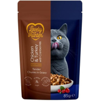 Вологий корм для кішок Lovely Hunter Sterilised Adult with Chicken, Turkey and Cranberries 85 г (LHU70473)