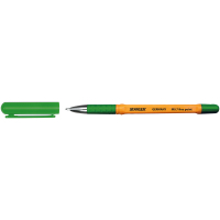 Ручка кулькова Stanger Fine point 0,7 мм, з грипом, зелена, 10 шт (M 0.7-18000300058)