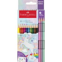 Олівці кольорові Faber-Castell PASTEL UNICORN 10+3 кольори (111219) (32515)
