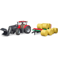 Масштабна модель автомобіля Bruder Case IH Optum 300CVX з причепом для тюків (03198)