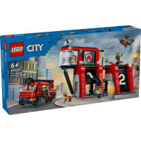 Конструктор LEGO City Пожежне депо з пожежною машиною 843 деталей (60414)