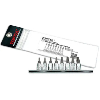 Набір біт Toptul TORX п'ятигранних з отвором 1/4" T8-T40 8шт. (GAAG0805)