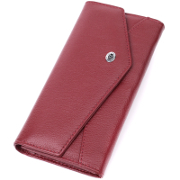 Гаманець ST Leather З натуральної шкіри Бордовий (22547)