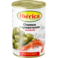 Овочева консервація Iberica Оливки фаршировані креветками 280 г (8436024298420)