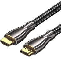 Кабель мультимедійний HDMI M to HDMI M 2.0m V2.0 4K60Hz braided zinc alloy black Vention (ALMBH)