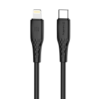 Дата кабель USB-C to Lightning 2.0m PD30W textured PVC black ColorWay (CW-CBPDCL095-BK)
