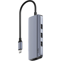 Концентратор Cudy USB-C 6-in-1 1xHDMI 4K + 1xUSB-C + 1xUSB 3.0 5Gbps + 2xUSB 2.0 (UH606)