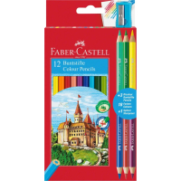 Олівці кольорові Faber-Castell Замок 12+3 кольорів з чинкою (110312) (22086)